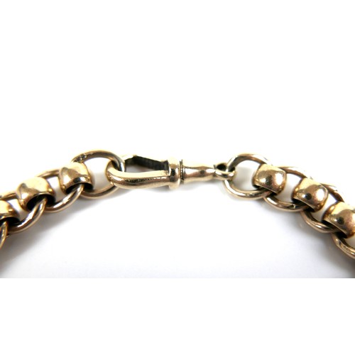 192 - A 9ct gold double chain link bracelet, with lobster clasp, 19.3g, 19cm long.