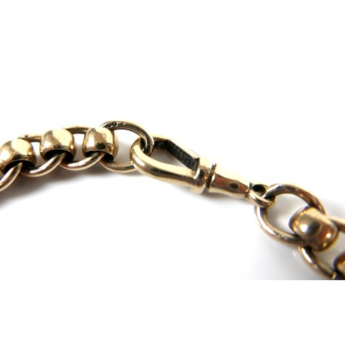 192 - A 9ct gold double chain link bracelet, with lobster clasp, 19.3g, 19cm long.