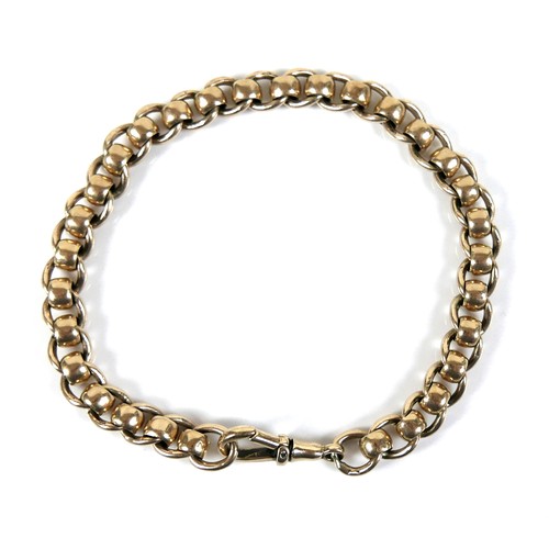 192 - A 9ct gold double chain link bracelet, with lobster clasp, 19.3g, 19cm long.