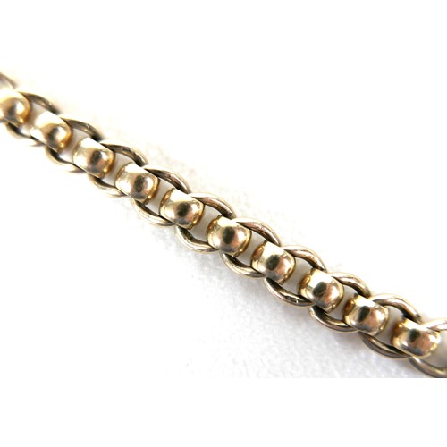 192 - A 9ct gold double chain link bracelet, with lobster clasp, 19.3g, 19cm long.