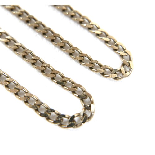 180 - A 9ct gold curb link necklace, 12.4g, 50cm long.