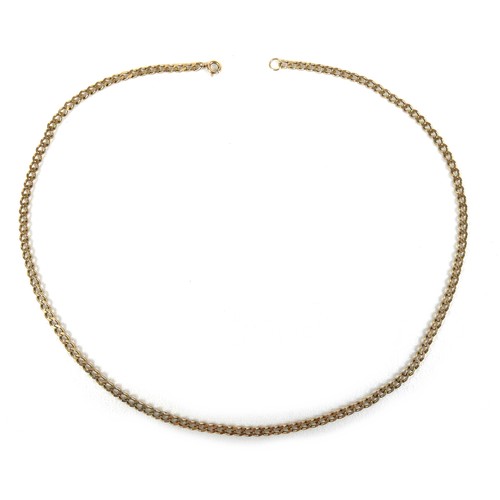 180 - A 9ct gold curb link necklace, 12.4g, 50cm long.