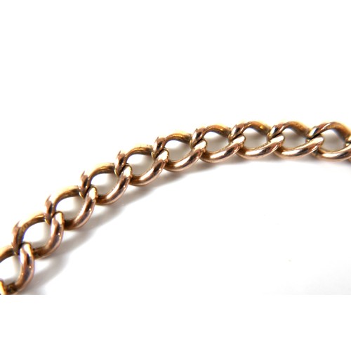 179 - A 9ct rose gold curb link bracelet, with heart shaped padlock clasp and safety chain, 0.6 by 20cm lo... 