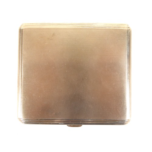 210 - A George VI 9ct yellow gold cigarette case, with engine turned decoration, engraved to inside cover ... 