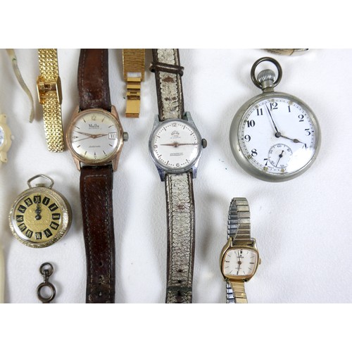 81 - A collection of lady's and gentleman's gold plated and steel wristwatches and cocktail watches, incl... 