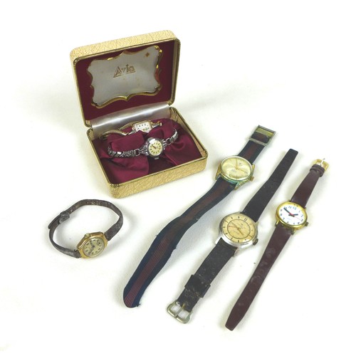 67 - A collection of six retro watches, including an Ingersoll Triumph, a lady's Accurist, a lady's Basis... 