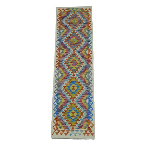 360 - A Chobi Kilim runner, 192 by 52cm.