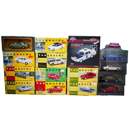 156 - A collection of twenty-seven Corgi and Lledo Vanguards model cars, including Hillman Avengers, Leyla... 