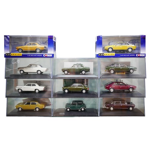 156 - A collection of twenty-seven Corgi and Lledo Vanguards model cars, including Hillman Avengers, Leyla... 