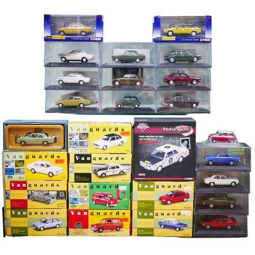 156 - A collection of twenty-seven Corgi and Lledo Vanguards model cars, including Hillman Avengers, Leyla... 