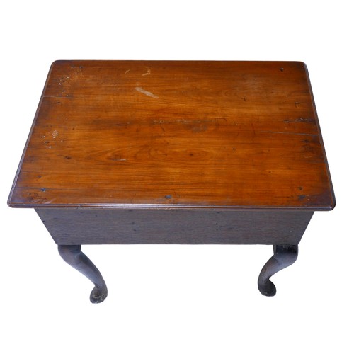 370 - A 19th century mahogany lowboy, three drawers, cabriole legs, 73.5 by 48 by 68cm high.