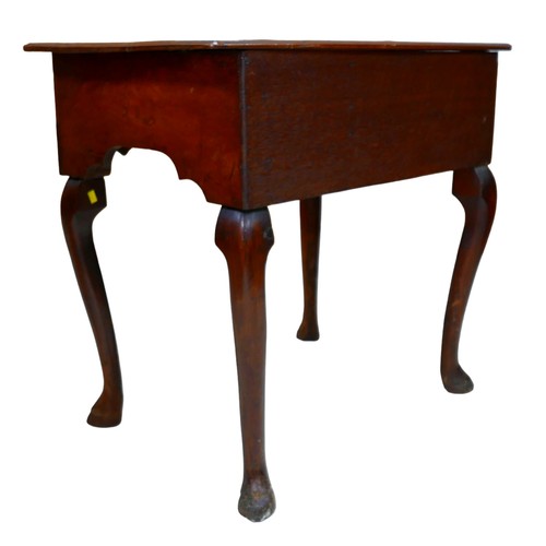 370 - A 19th century mahogany lowboy, three drawers, cabriole legs, 73.5 by 48 by 68cm high.