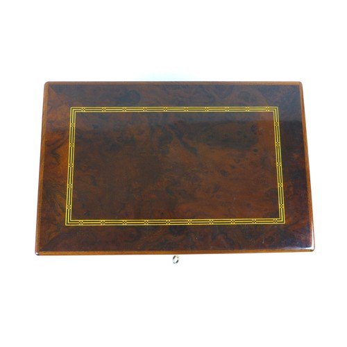 107 - A good quality Dunhill burr wood cigar humidor, with key, 35 by 23 by 15cm high.