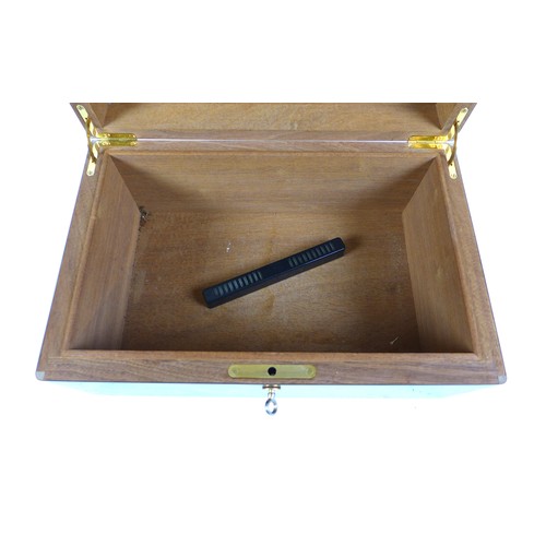 107 - A good quality Dunhill burr wood cigar humidor, with key, 35 by 23 by 15cm high.