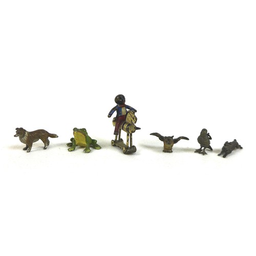 109 - A collection of late 19th, early 20th century, cold painted bronze animal figures, including a 'Gesc... 