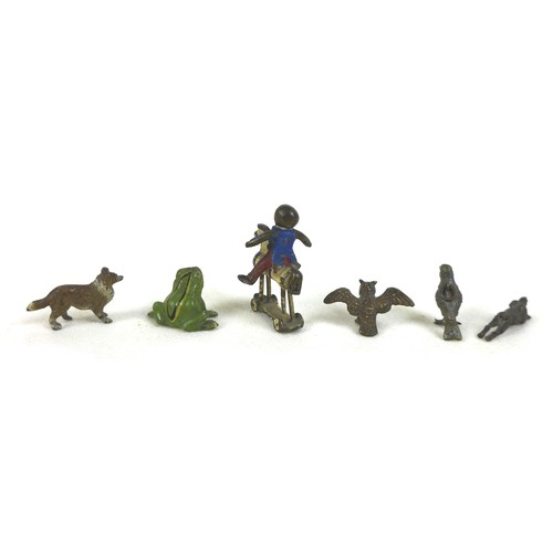 109 - A collection of late 19th, early 20th century, cold painted bronze animal figures, including a 'Gesc... 