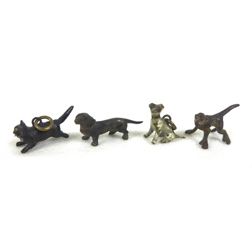 109 - A collection of late 19th, early 20th century, cold painted bronze animal figures, including a 'Gesc... 