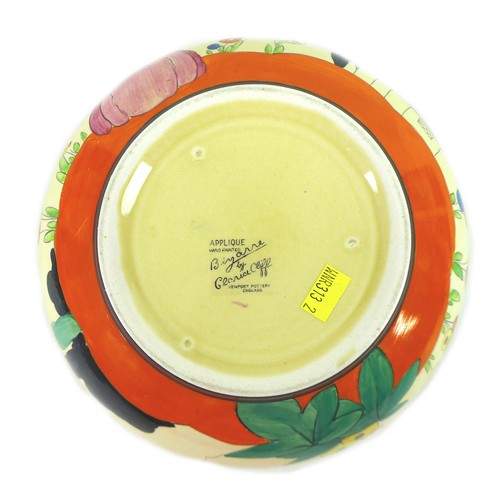 47 - A Clarice Cliff large Holborn fruit bowl, decorated in the 'Applique Idyll / Crinoline Lady' pattern... 