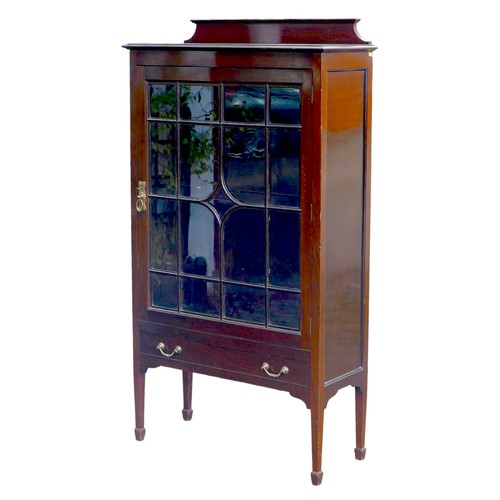 361 - An Edwardian mahogany display cabinet, labelled 'John Broadwood & Sons Ltd, Makers, London', and 'Th... 