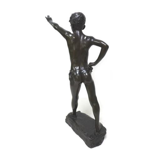 33 - Giuseppe Renda (Italian, 1859-1939): 'The Threat' (Minaccia), a bronze sculpture, signed 'G Renda', ... 