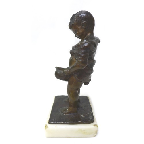 44 - Giuseppe Renda (Italian, 1859-1939): 'Boy taking a pee' (Bambino che fa pipi) circa 1910, a bronze s... 