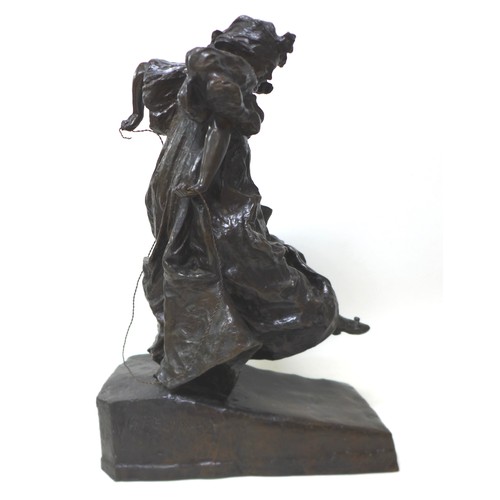 53 - Giuseppe Renda (Italian, 1859-1939): 'Lilley Skipping' (Lilli), a bronze sculpture, signed 'G Renda'... 