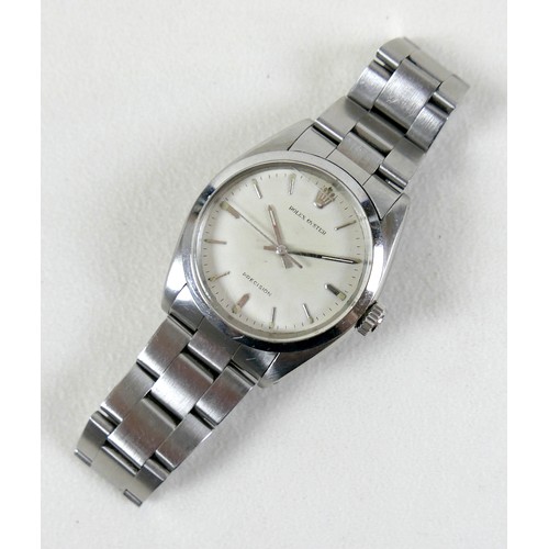 181 - A Rolex Oyster Precision gentleman's stainless steel wristwatch, ref. 6427, circa 1970, cream dial w... 