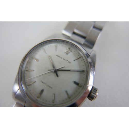 181 - A Rolex Oyster Precision gentleman's stainless steel wristwatch, ref. 6427, circa 1970, cream dial w... 