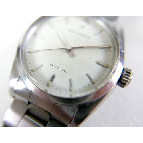 181 - A Rolex Oyster Precision gentleman's stainless steel wristwatch, ref. 6427, circa 1970, cream dial w... 