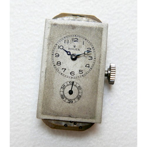 172 - An Art Deco Rolex Railway Prince 9ct gold tank wristwatch, circa 1935, model 1527M, the two-tone rec... 