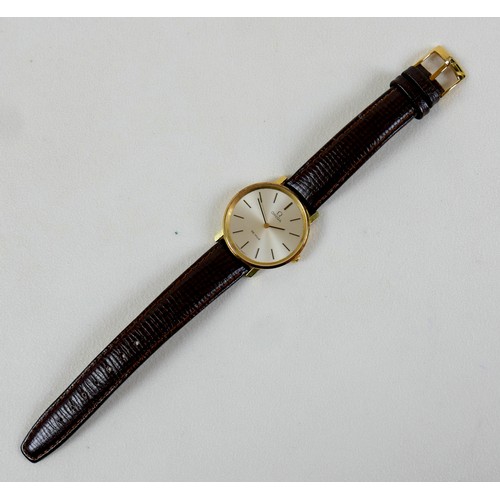 179 - An Omega De Ville 9ct gold cased gentleman's wristwatch, circa 1980s, on Omega leather strap, case 3... 