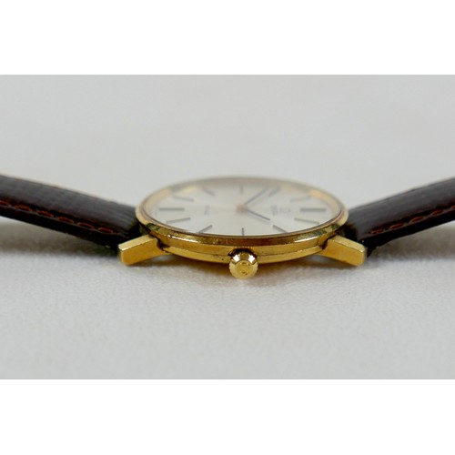 179 - An Omega De Ville 9ct gold cased gentleman's wristwatch, circa 1980s, on Omega leather strap, case 3... 