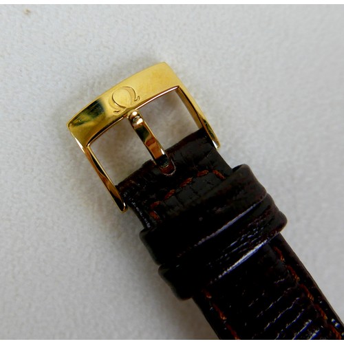 179 - An Omega De Ville 9ct gold cased gentleman's wristwatch, circa 1980s, on Omega leather strap, case 3... 