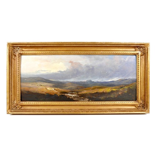 357 - James Ferguson (British, 19th century): ‘At Baldersdale, Yorkshire’, dated 1848, oil on board, 19.5 ... 