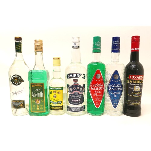 33 - Vintage Spirits: a group of mixed spirits, comprising a vintage bottle of Smirnoff Blue Vodka, a bot... 