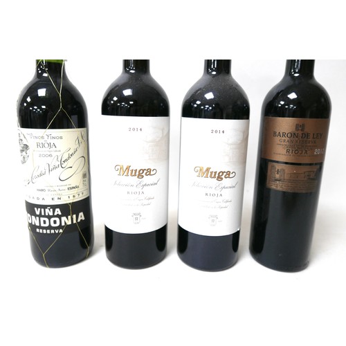 7A - Vintage Wine: four bottles of rioja, comprising two bottles of Muga Seleccion Especial, 2014, one bo... 