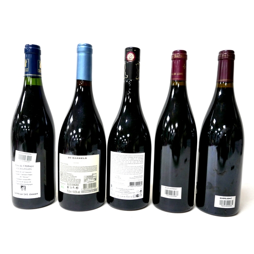 12A - Vintage Wine: five bottles of red wine, comprising a bottle of Domaine Le Pont du Gue Bourgueil, Vei... 