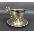An early 19th century French silver cup, with single panther's head form handle and single stem circ... 