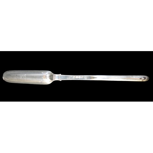 16 - A George III silver marrow scoop, William Cattell, London 1776, 1.7toz, 22.5cm.