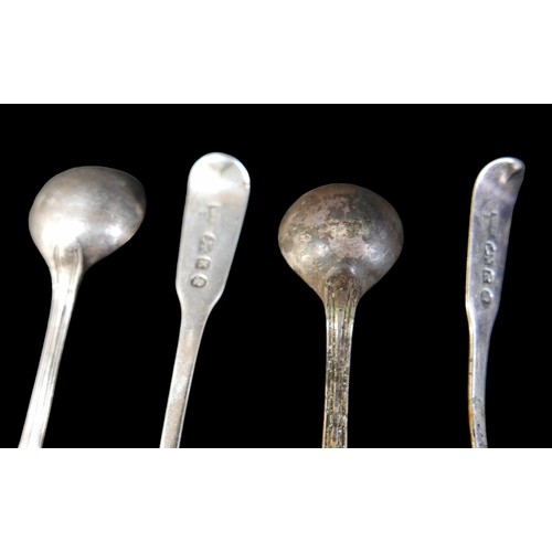 55 - A collection of assorted Georgian silver flatware, including a George III sauce ladle, William & Pat... 