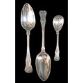 Three William IV Kings pattern spoons, comprising two large table spoons, Morris & Michael Emanuel, ... 