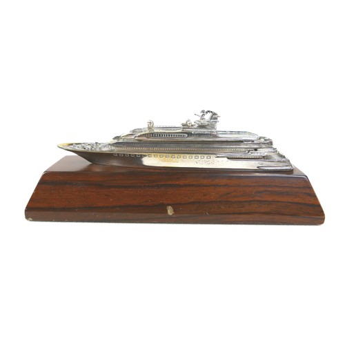 57 - A Theo Fennell silver desktop model of a yacht, 'Lady Moura', which was originally owned by Saudi Ar... 