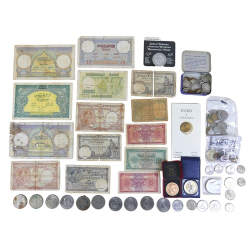 78 - A collection of American coins, world coins and banknotes. (1 bag)