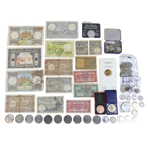 78 - A collection of American coins, world coins and banknotes. (1 bag)