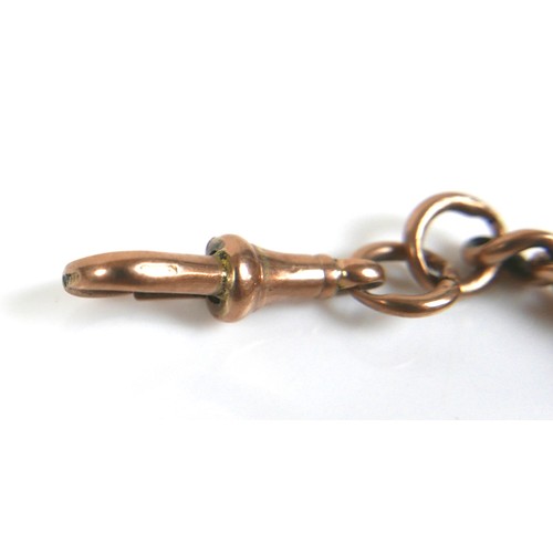 288 - A Victorian 9ct yellow gold Albert fob chain, graduating kerb link with a clasp at both ends, with a... 