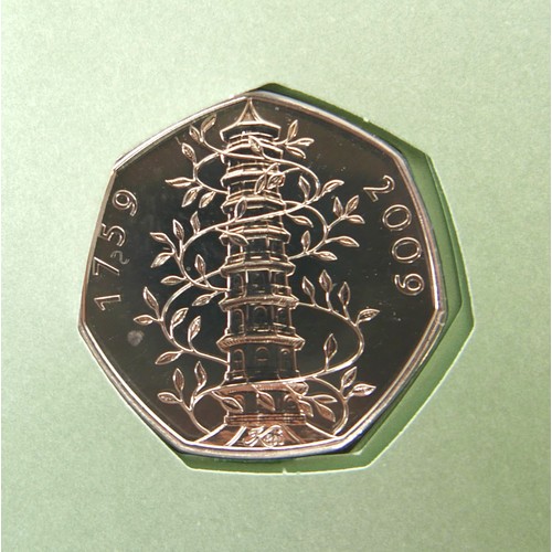 91 - A rare Royal Mint 2009 Kew Gardens 250th Anniversary 50 pence coin first day cover, No 06079.