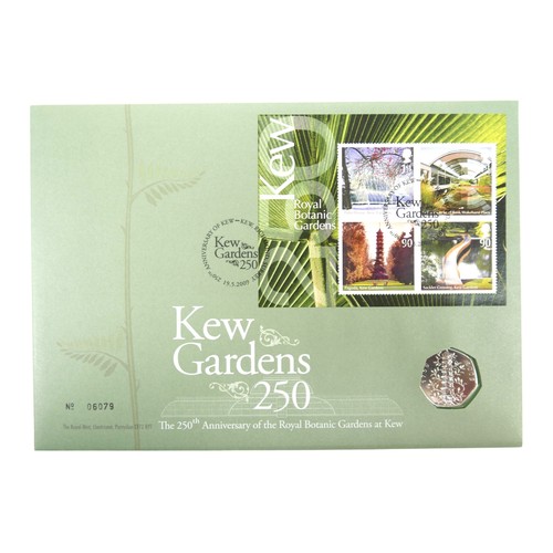 91 - A rare Royal Mint 2009 Kew Gardens 250th Anniversary 50 pence coin first day cover, No 06079.