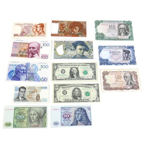 79 - A collection of forty continental bank notes, France, Belgium, Germany, Spain, USA. (40)