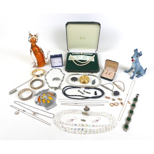 153 - A collection of costume jewellery and collectables, including necklaces, bangles, earrings, some of ... 