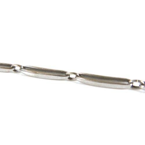 222 - Two 9ct white gold bracelets, both marked 375, 17.5cm and 18.5cm long, total 12.0g. (2)